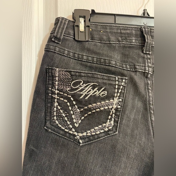 Apple Bottoms Vintage Mini Cut Off Black Jean Denim Shorts Size 14 - Picture 6 of 9